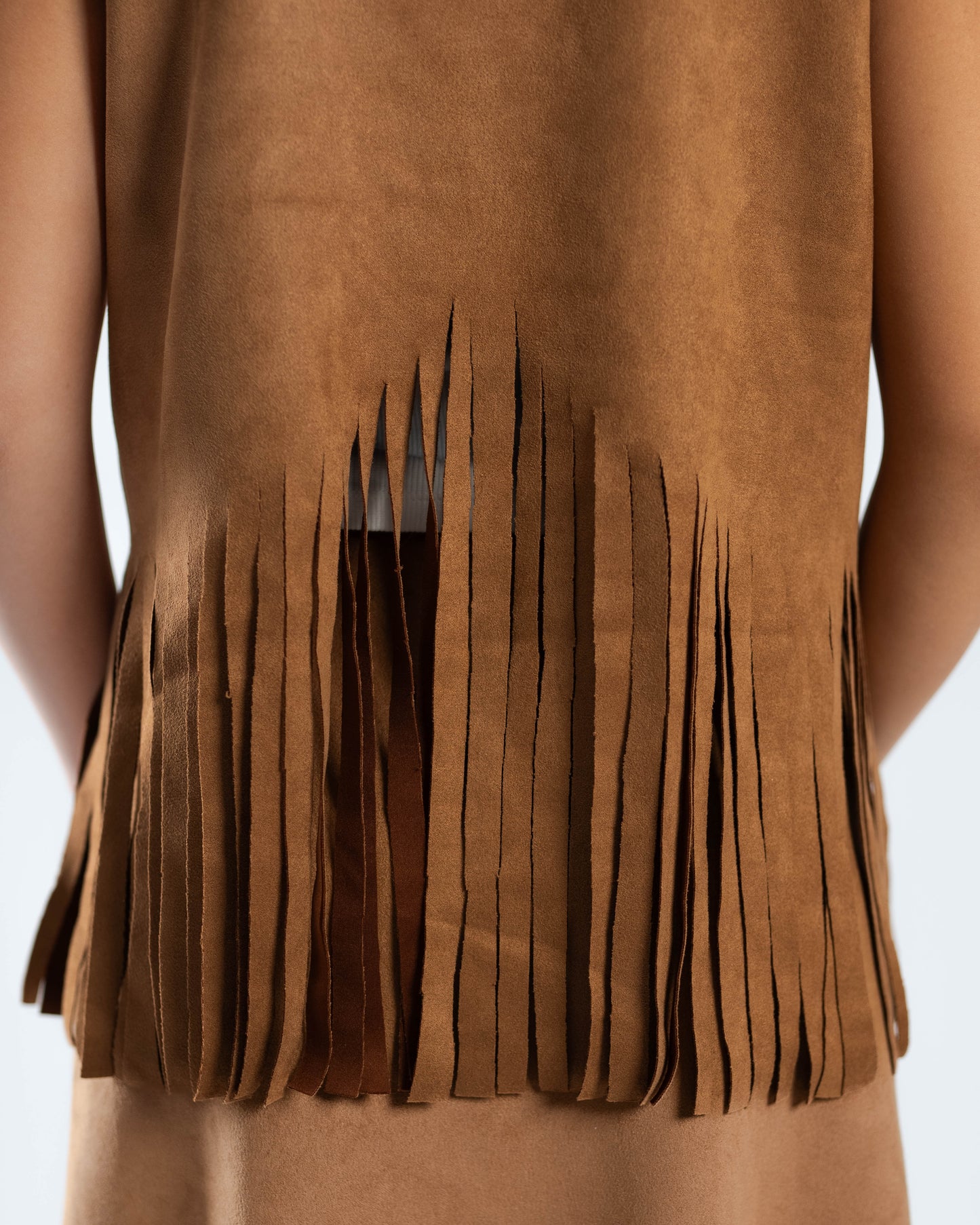 Tan Suede Fringes Set